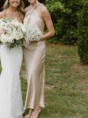 Show Me Your MuMu | Dresses | Show Me Your Mumu Bridesmaid Maxi Dress Dune  Chiffon Size M | Poshmark